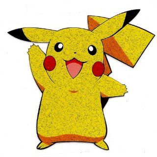 Pikachu in Pokemon pocket monster glittered Heat Iron On Transfer for