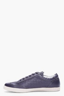 J. Lindeberg Navy Embossed Leather Sneakers for men