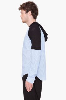 Y 3 Striped Mix Hooded Shirt for men