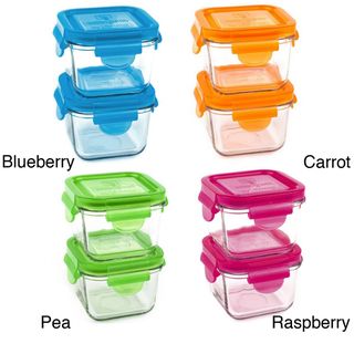 Wean Green Snack Cube 7 ounce Glass Food Containers (Pack of 2