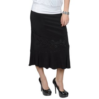 Tressa Designs Womens Long Beaded Applique Skirt