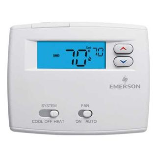 Emerson 1F86 0244 Digital Thermostat, 1H, 1C, Hp, Nonprogram