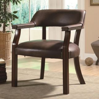 Bourne Traditional Vinyl Office Side Chair with Nailhead Trim