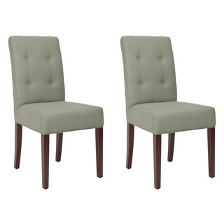 Metro Tufted Grey Linen Side Chairs (Set of 2)