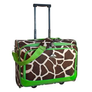 American Flyer Giraffe Green 17 inch Rolling Carry on Tote