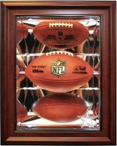 Dallas Cowboys Football Shadow Box Display,Mahogany