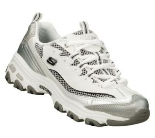 Skechers DLites Digginit Womens Sneakers White/Silver/Navy 11 Shoes