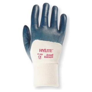 Ansell 47 400 Coated Gloves, 8/M, Blue/White, PR
