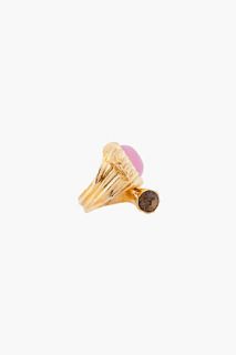 Yves Saint Laurent Pink Treasury Snail Ring for women