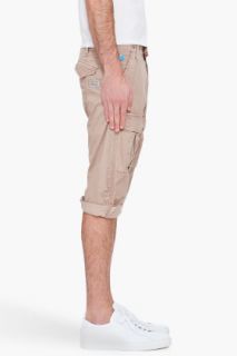 G Star Taupe Combat Surfer Shorts for men