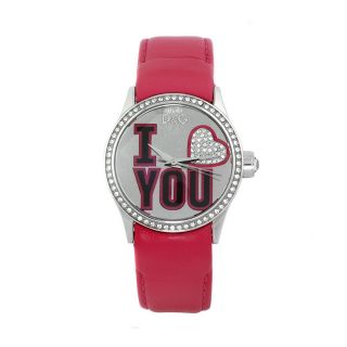 Dolce & Gabbana Womens I Love You Pink Leather Watch