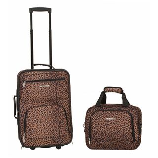 Rockland Leopard 2 Piece Lightweight Carry On Luggage Set