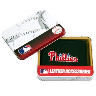 Philadelphia Phillies Mens Black Leather Bi fold Wallet