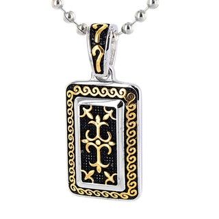 Stainless Steel Goldtone Gothic Cross Necklace