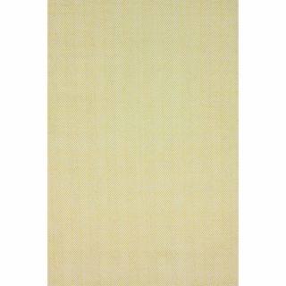 Handmade Flatweave Herringbone Chevron Yellow Cotton Rug (8 x 10