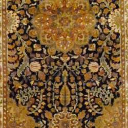 Indo Hand knotted Black/ Ivory Mahal Wool Rug (31 x 168)