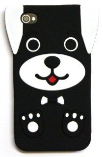 BLACK Cute Dog Puppy Silicone Soft Rubber Skin Case Cover