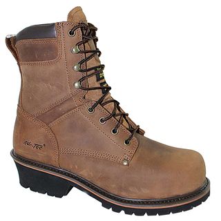 AdTec Mens Super Logger 9 inch Brown Waterproof Steel toed Boots