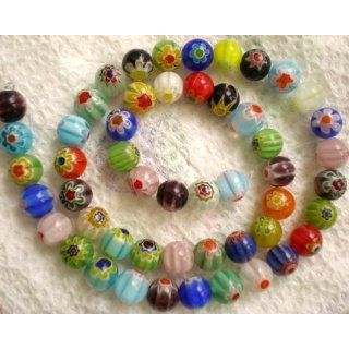 Beads RAINBOW GLASS BEADS MIX 8mm 140 Beads 100 Grams 