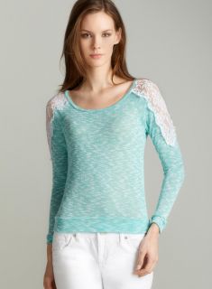 Pink Rose Crochet shoulder ls sweater