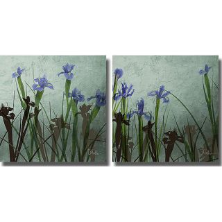 Patricia Pinto Blue Iris I & II 2 piece Unframed Art Set