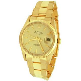 Pre Owned Rolex Gents 18K Yellow Gold Oyster Perpetual Watch