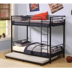 Black Steel Roll out Twin Trundle Bed Frame