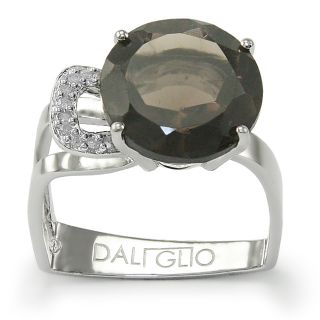 Daliglio Sterling Silver Quartz and 1/15ct TDW Diamond Ring