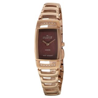 Skagen Womens Swiss Rose Goldplated Stainless Steel Diamond Watch