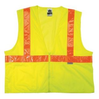 Ergodyne 26169 4XLrg/5XLrg Lime/Orng Polyester GLOWEAR CL2 X Back Vest