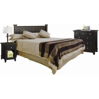 Home Styles Arts & Crafts Black Queen/Full Headboard Night Stand and