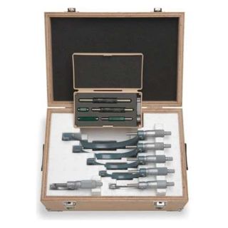 Mitutoyo 103 907 40 Micrometer Set, 0 to 6 In, 0.0001 In, 6 Pc