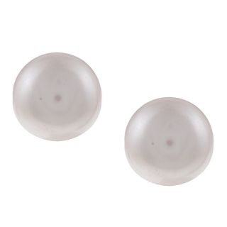 Sterling Silver White Freshwater Pearl Stud Earrings (11 11.5 mm