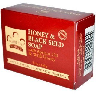 com Nubian Heritage  Honey & Black Seed Soap, 5oz, 141 grams Beauty