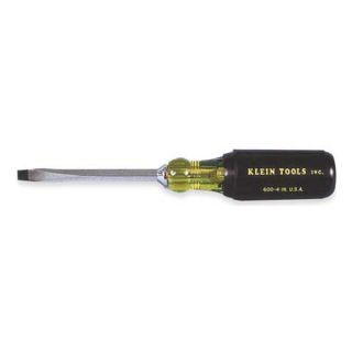 Klein Tools 600 4 Screwdriver, Slotted, 1/4x4 In, Sq Shank