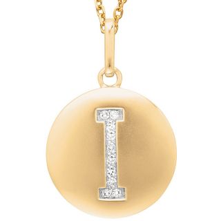 14k Yellow Gold Diamond Initial I Disc Necklace Today $199.99