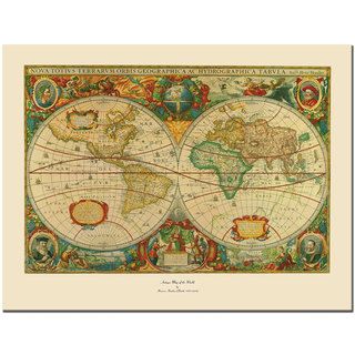 Map of the World Gallery wrapped Canvas Art