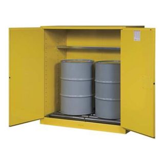 Justrite 899170 Flammable Cabinet, Vertical, 2X55 Gal., YLW