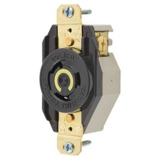 Hubbell Wiring Device Kellems HBL7310B Receptacle, Single, 3P, 3W, 20A, 125/250V