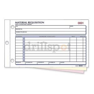 Rediform 1L115 3 Part Material Req. Purchasing Forms