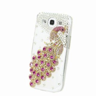 3D Bling Rosa Peacock Case Tasche Schutzhülle für Samsung Galaxy S3