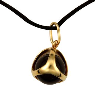 Di Modolo 18k Gold Amber Black Silk Necklace