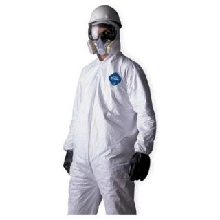 Dupont TY122SWH4X002500 Hooded Tyvek(R), White, Boots, 4XL, PK 25