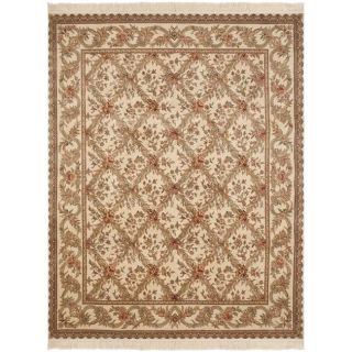 Asian Hand knotted Royal Kerman Ivory Wool Rug (5 x 7)