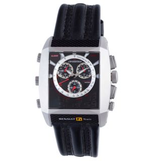 Chronotech Mens Black Textured Dial Black Leather Watch Today $119