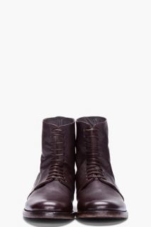 Officine Creative Dark Brown Figaro Lace Up Boots for men