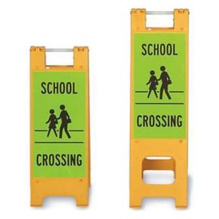 Approved Vendor 150 YH LG DG SC Traffic Sign, 45 x 13In, School XING