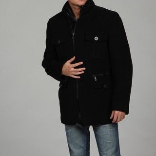 Andrew Marc Mens Black Plush Wool Coat FINAL SALE