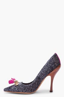 Dsquared2 Fuchsia Tasseled Velvet Pumps for women