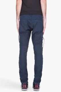 Sasquatchfabrix Navy Lace Up Pistol Trousers for men